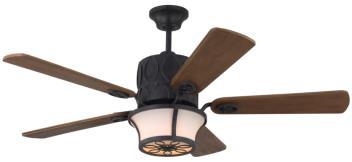 Merging classic with modern design, the new Essex fan from Monte Carlo has a timeless silhouette with unique, vintage letterbox iron details on the five blades and chain link hardware on its upper