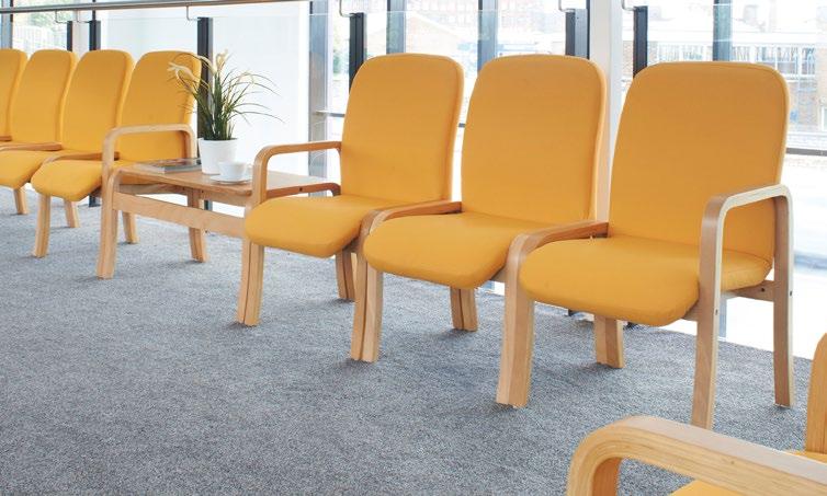 This modular seating solution comes with a solid wood top table and a selection of fabric options, so you can custom design the seats to fit your office perfectly.