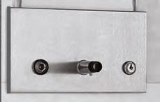 B-306 TrimLineSeries RECESSED SOAP DISPENSER Satin-finish stainless steel. Door: 90 return, conceals flange. Door swings open for filling vessel on back. Hinge and tumbler lock secure door to cabinet.