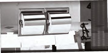 Choice of capacity: single-roll models measure 6 1 8" W, 6 1 8" H; double-roll models measure 12 5 16" W, 6 1 8" H. Mounting: clamps for securing to stud walls or countertop aprons. Model No.