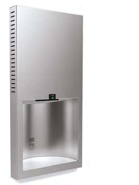 B-3725 ADA RECESSED HAND DRYER Type 304 satin-finish, stainless steel recessed hand dryer with a low profile contemporary design.