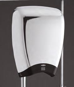 IMPROVED q B-778 DuraDry TM SURFACE-MOUNTED HAND DRYER Bright-polished, chrome-plated cast aluminum cover.