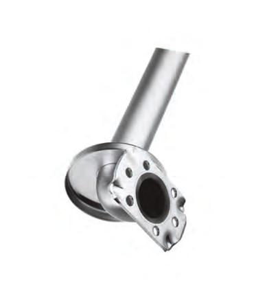 Cover is 22-gauge, Type-304 stainless steel with satin finish, 3 ¼" diameter. Cover snaps over mounting flange to conceal screws. Peened nonslip gripping surface available. Add suffix.