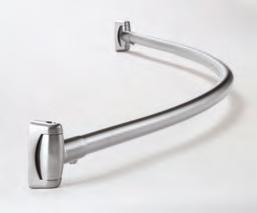 q B-6047 EXTRA HEAVY-DUTY SHOWER CURTAIN ROD Type 304 stainless steel, satin finish. 18-gauge, 1 ¼" dia. rod. Flanges are 2 ½" square.