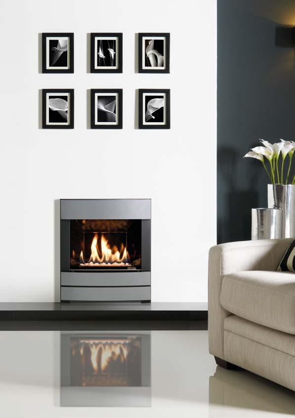 Logic HE Conventional flue fire with White Stone