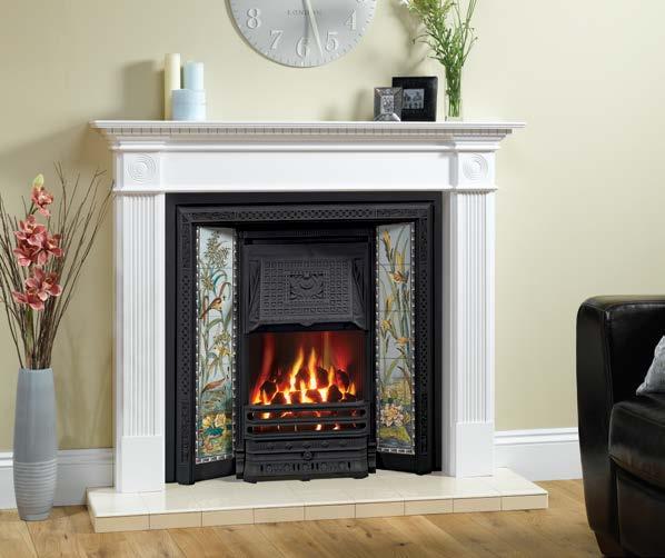Classic Fireplaces Cast Iron Convectors - Conventional flue Above: Victorian Tiled Convector. Also shown: Georgian mantel in White from Stovax.