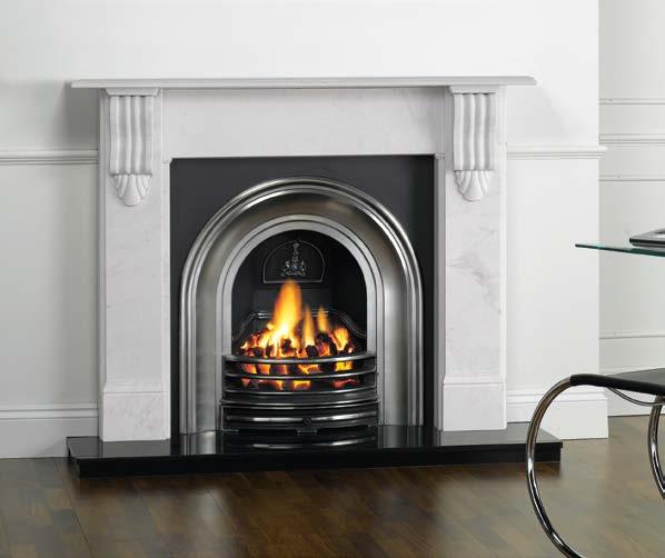 Classic Fireplaces Cast Iron Inserts & Fronts - Conventional flue Above: Classic Arched Insert in highlight polished finish.