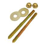 Closet Bolt Bowl To Floor Kit, Secures Toilet Bowl To Floor Flange, Includes 2 Each 1/4 x 2-1/2 Brass Bolts, Retainer Washers, Brass Washers & Nuts, 04-3507