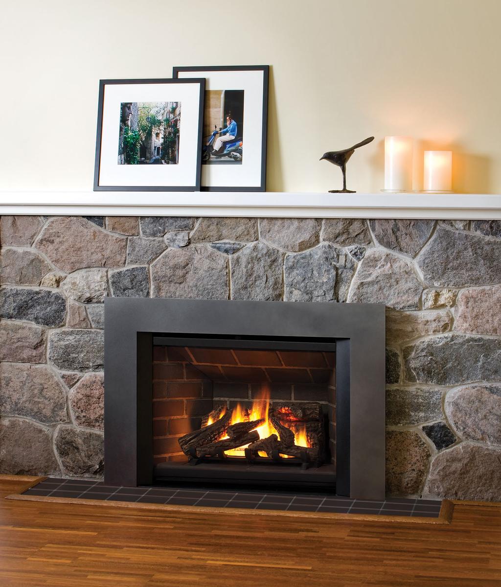 Legend G4 Insert Series Legend G4 Fireplace with Logs Fluted with Black Brick Liner