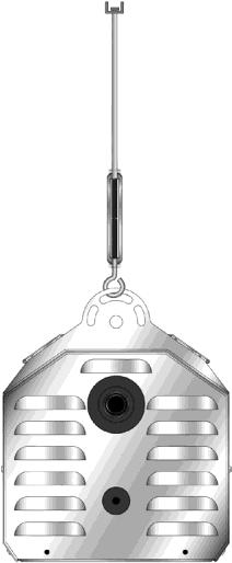 Fasten beam clamp, screw hook or other type of suspension anchor to hanging point.