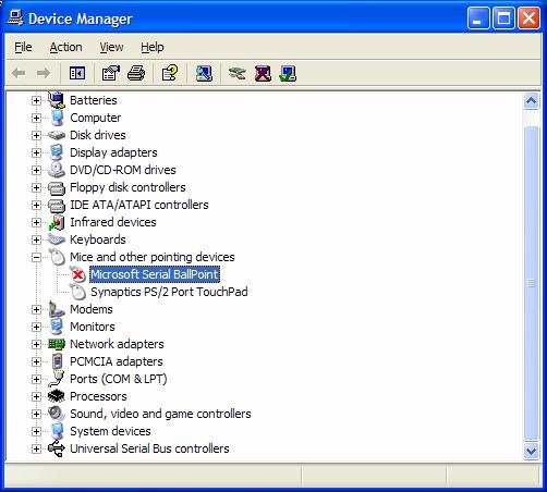 Update Driver Disable Uninstall Scan for hardware changes Properties Figure 2: Disabling of Microsoft Serial BallPoint (3) Connect the included GPS antenna to the and make sure that the antenna has a