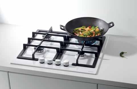 Wok gas burner A special gas burner with a three-ring flame heats the wok at an accelerated rate, which allows you to prepare
