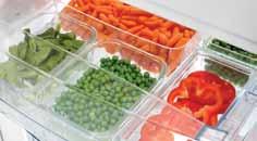 Frozen food won t stick together Space usage and overview of the food in the freezer are improved Quality, colour and aroma of the frozen food are maintained Good news for dad: tedious defrosting and