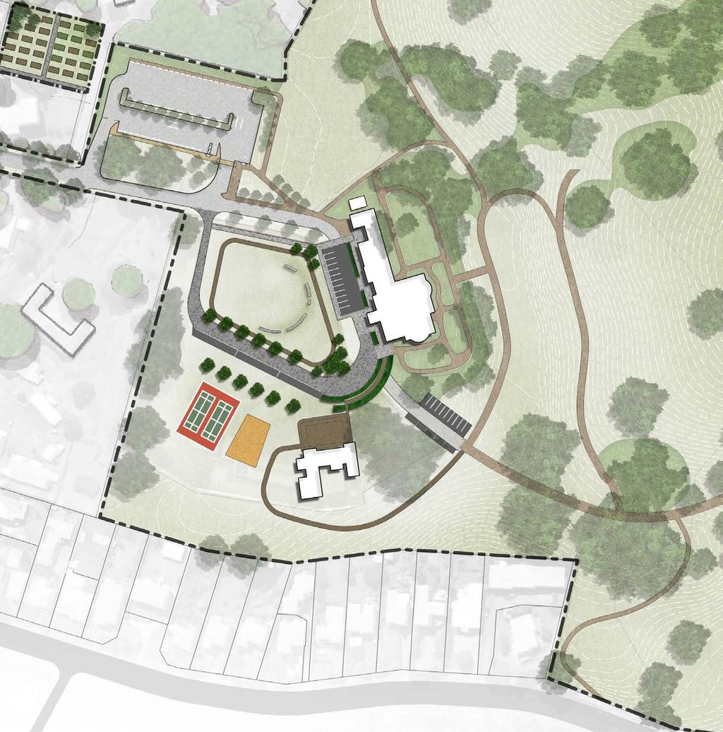 2.4 Playground Location - Option c PROS: CONS: DELARGEY AVE Close to all main park facilities; allows parents to get food/drink from the cafe Near car park Near proposed tennis court and paddling