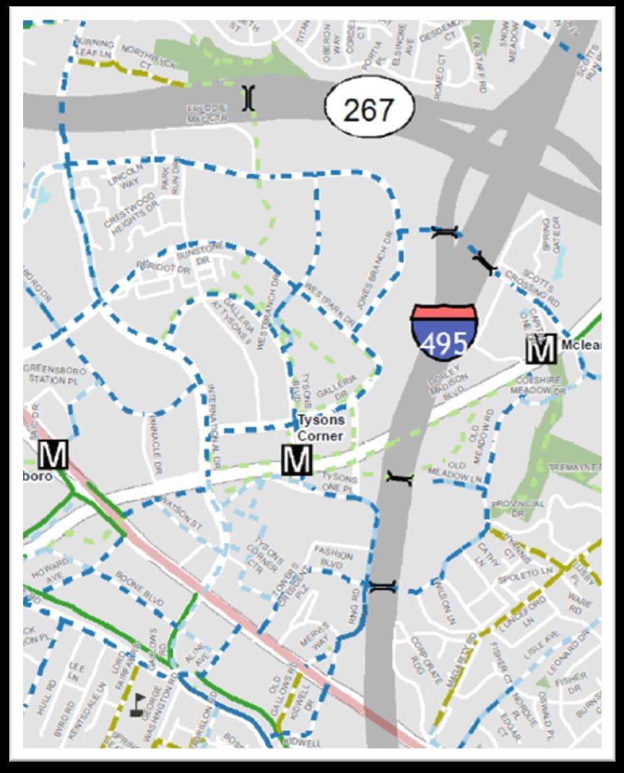 Project Need and Objective Need for enhanced bicycle and pedestrian connectivity in Tysons Connections to either side of Capital Beltway/I-495 Fairfax County Comprehensive Plan
