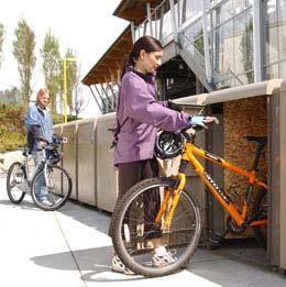 Cyclists: Consider a combination of indoor bicycle parking facilities and outdoor post and ring type spaces throughout.