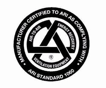 Heat Exchanger Ratings ARI 1060 Rotary Flat Plate Heat Pipe Non-ARI Certified language Tested in accordance with ARI 1060 Independently tested in accordance with ASHRAE Standard 84 and ARI standard