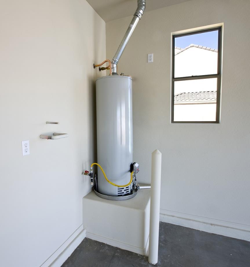 Water Heater Location Garages Gas water heaters with an open source of ignition should be elevated not less than 18 inches above the