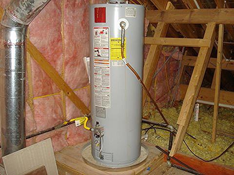 Water Heater Location Attics A suitable access opening, passageway, and workspace is required for attic installations.