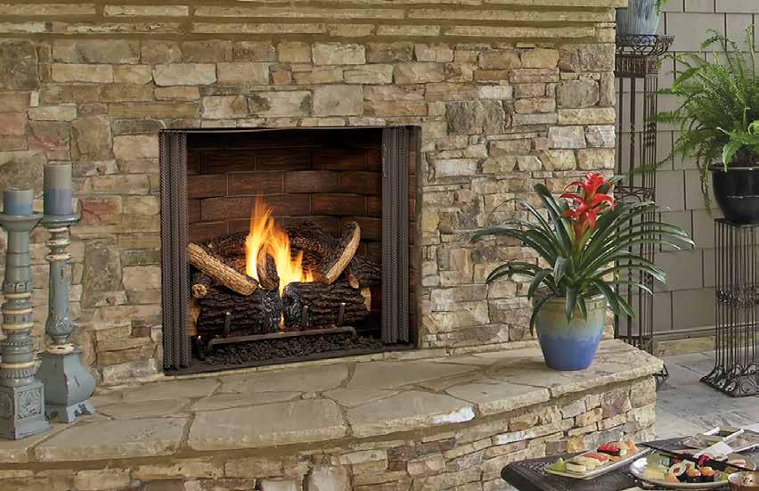 GS FIREPLES bove: arolina shown with standard mesh ROLIN OUTDOOR GS FIREPLE The arolina s authentic look and impressive heat output makes this fireplace a great addition to