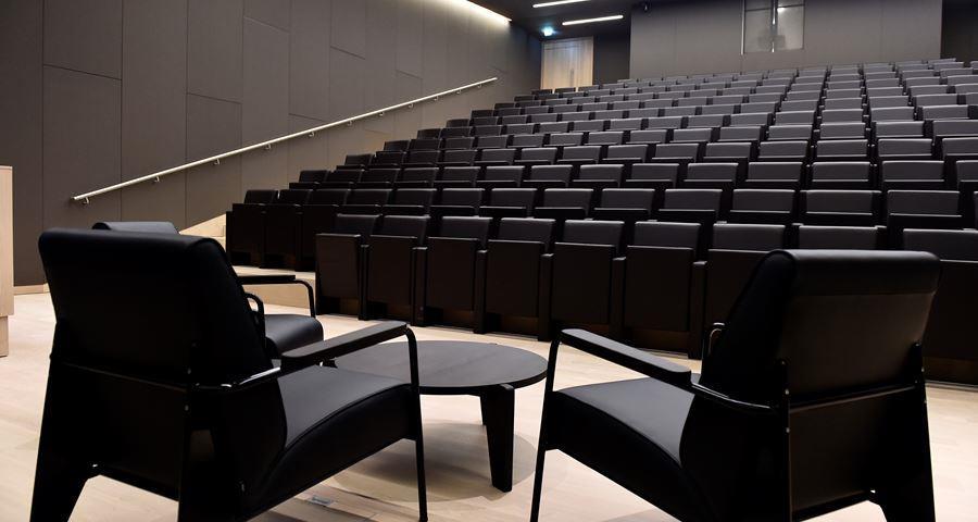 spaces: the Bakala Auditorium The Bakala Auditorium is a 202 seat theatre style space with state-of-the-art AV facilities.