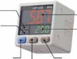 DP-100 Comparative Output 1 Operation indicator Comparative Output 2 Operation indicator Multi-function type: Analog voltage output Operation indicator Main display Sub display High performance Mode