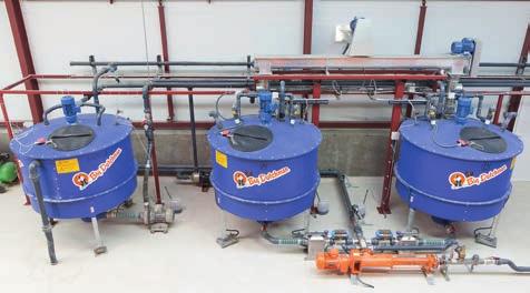 Pipe rinsing: When the feeding process is completed, the entire system, including all valves, drop pipes, piping, as well as the mixing and rinse water tanks, are rinsed with fresh water.