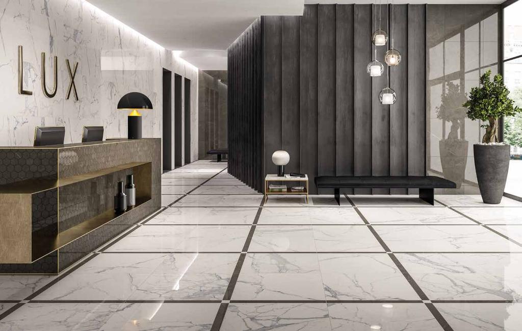 4TIMELESS e l e g a n c e W ide and deep veining creates a composite atmosphere augmenting the natural effect of marble and maintaining a timeless elegance.