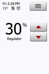 9.3 Regulator Mode 2 3 1 4 In this mode, the thermostat operates as a regulator and no sensors are used. The setting is a percentage of the full load in steps of 10%.