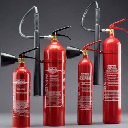 24 Portable fire extinguishers CO 2 fire extinguishers with bracket Stored-pressure fire extinguishers DIN EN 3, GS, MED, BSI The devices are compliant with the Directive 96/98/EC on ISO 9001:2008