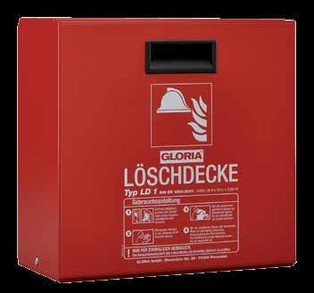 capacity of 3 l Optimal storage in the GLORIA fire blanket container The LD 1 type fire blanket can be immediately removed by pulling the handles The fire blanket container powder coated in red RAL