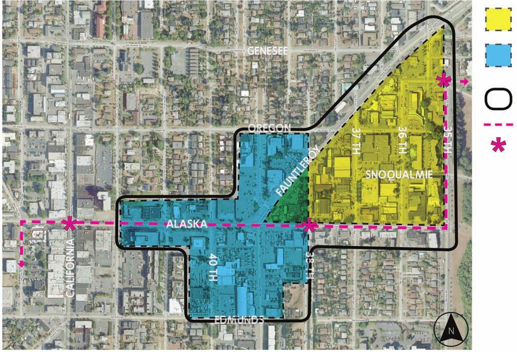 REPORT STRUCTURE Throughout this Urban Design Framework (UDF) report there are references to two subareas within the greater West Seattle Triangle study area as shown in the map below: the Triangle,
