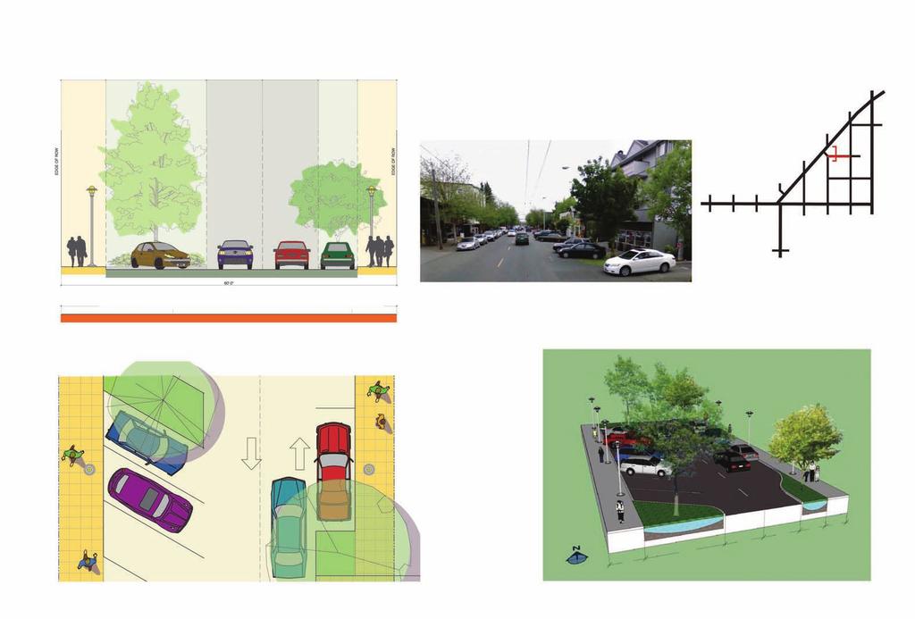STREETSCAPE CONCEPT PLAN SW OREGON ST. PROPOSED SECTION AND PLAN Ped. Zone Angle Parking 60 ROW Drive Lane Drive Lane Parking Ped.