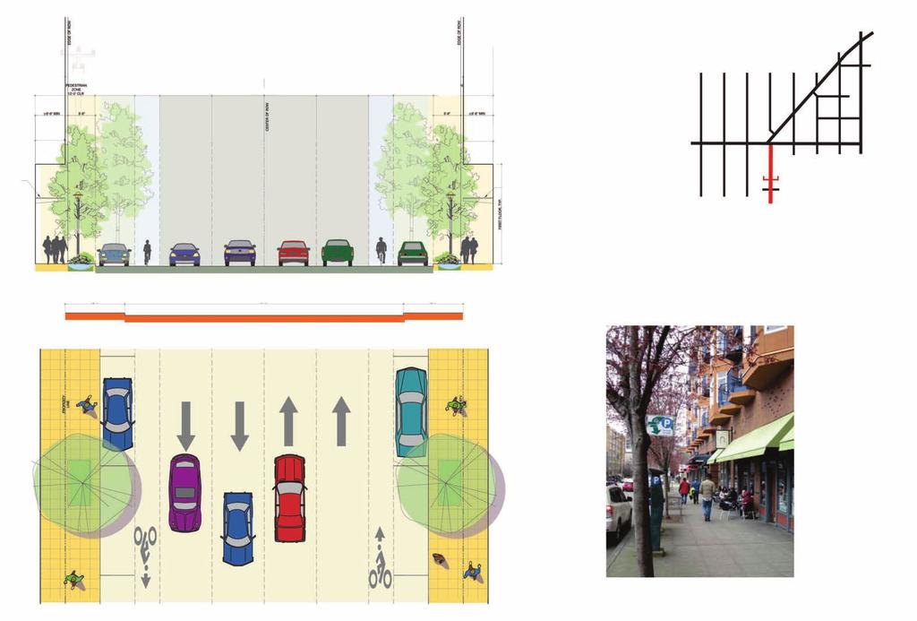 Ped. Bike Zone Lane Parallel Parking Drive Lane STREETSCAPE CONCEPT PLAN FAUNTLEROY WAY SW (SOUTH OF SW ALASKA STREET) PROPOSED SECTION AND PLAN 80 ROW Drive Drive Lane Lane Drive Lane Bike Lane