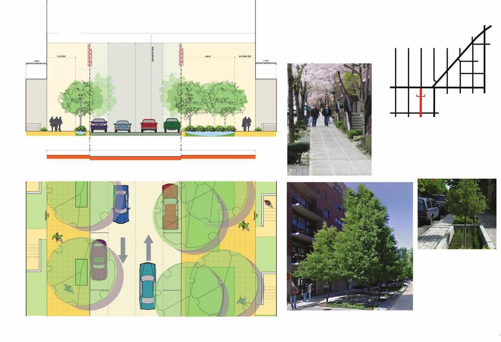 STREETSCAPE CONCEPT PLAN 40TH AVE SW PROPOSED SECTION AND PLAN Ped. Zone Parking Sharrow 80 ROW Sharrow Parking Ped.