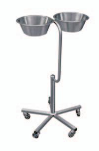 bowl 3 l 2-031-2 one removable bowl 6 l permissible load of bowl stand 2-031: 6 kg 2-032 product with CE mark bowl stand on five arm base with five castors diameter 50 mm (two with