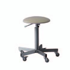 Furniture 2-040, 2-042 Medical stool with manual height adjustment for medical examinations round seat with diameter 350 mm, gas spring supported height adjustment by hand lever 2-040 metal seat