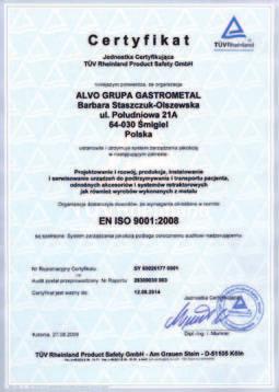 CERTIFICATE Furniture In 2001 we introduced IO 9001:2000, Quality Management ystem to assure top quality at every stage of the