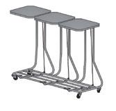 Trolley for clean and dirty linen trolley with two shelves, without doors table top with protecting rails 600x600 mm on back side of the trolley - holder for bag 120 l.