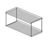 BAKET, EVE AND TROEY FOR TERIE PRODUCT 2-156 Wire shelf double made of stainless steel 018N9 dimensions [mm]: 2-156 580 285 285 2-159 uture material basket made of stainless steel 018N9 dimensions