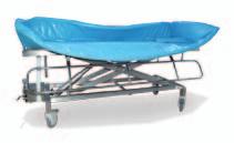 Furniture 2-065 Washing couch table with rubber washing tub hydraulic height adjustment by foot lever in range 550-850 mm rubber washing tub with drain movable