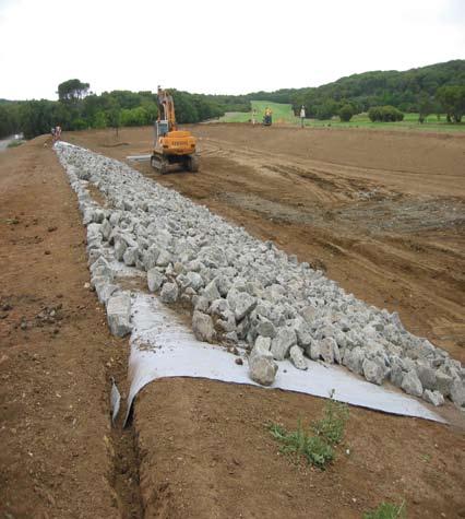 The extremely high porosity of nonwoven geotextiles allows water flow while limiting fines migration.
