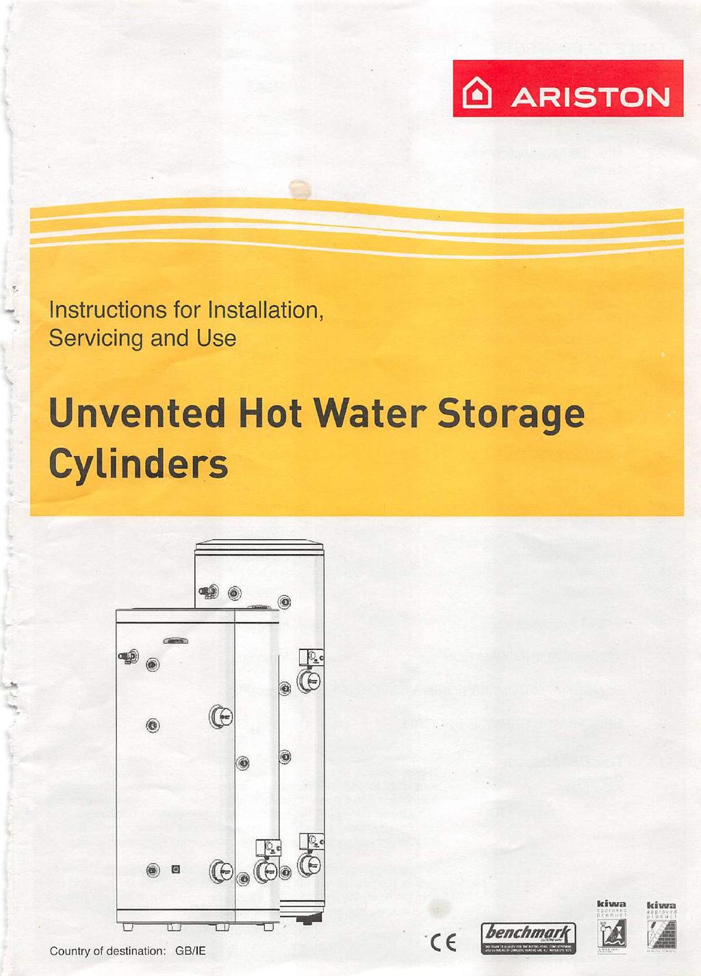ti) ARISTON Instructions for Installation, Servicing and Use Unvented Hot