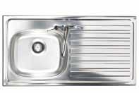 is 127mm deep Reversible Monobloc Tap Sink One tap hole for monobloc mixer tap Bowl depth