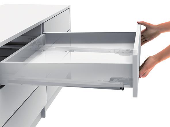 Install drawer or pull-out (protech titanium/oak) To install the drawer or pull-out, simply place it on the extended runners and push it shut.