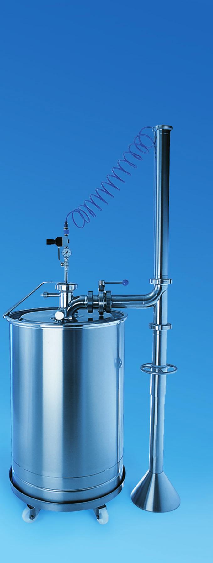 FD drum-emptying system For peak performance in your processes Too much product lost when emptying drums, complicated cleaning of container and pump systems, high handling costs and problems with the