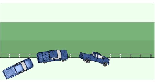 Surface Effects and Contact Mechanics XI 59 Figure 12: Vehicle response (left) and vehicle-barrier interaction (right) for the new double-faced guardrail under 25 front-side impact at 75 mph.