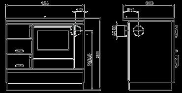 rear and side glass and ceramic cooking hob panel (only flue side and rear exits available) user friendly air