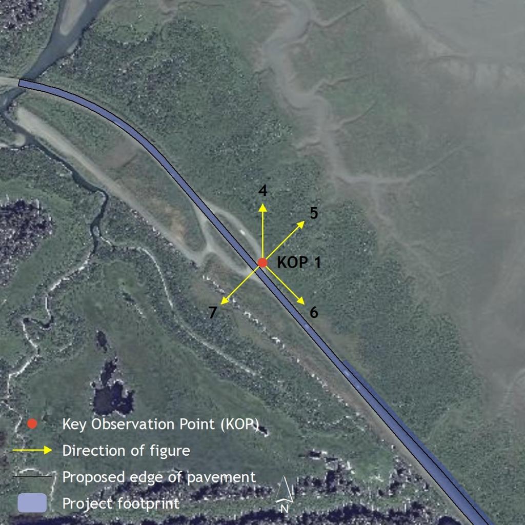 Seward Highway 75 to 90 Anticipated impacts Figure 8. Aerial view of KOP 1.