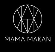 All the Mama Makan letters of the logo are combined to create an abstract iconography which is also used as a